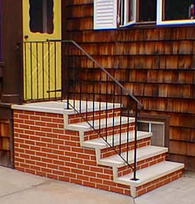 Picture of five riser step with platform.